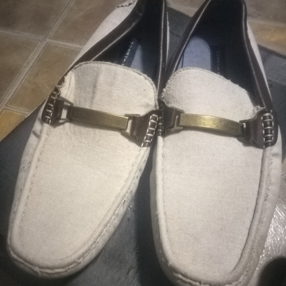 Tommy Hilfiger Cream and Brown Loafers